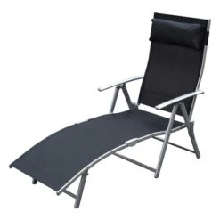 Outsunny Steel Fabric Outdoor Folding Chaise Lounge Chair Recliner With Portable Design & 7 Adjustable Backrest Positions -Outsunny GUEST 000679b3 b50c 41b3 b6fd 49827ba2f8a4