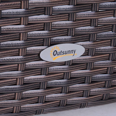 Outsunny 22'' Rattan Wicker Side Table With Steel Frame, Umbrella Insert Hole, Sand Bag For Outdoor, Patio, Garden, Backyard 8 Outsunny 22'' Rattan Wicker Side Table With Steel Frame, Umbrella Insert Hole, Sand Bag For Outdoor, Patio, Garden, Backyard - Image 6