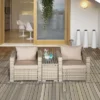 Outsunny 3 Piece Patio Furniture Set, PE Rattan Small Wicker Balcony Furniture, Table & Chairs With Cushions Composite Table For Apartment, Gray -Outsunny GUEST 06d7fabf 3612 4f72 8f1d 1ec2560beecd
