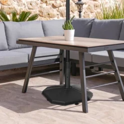 Outsunny 48lbs Patio Umbrella Base, Concrete, 18" Outdoor Umbrella Stand Holder For Parasol Poles 1.25", 1.34", And 1.5" Dia, Black -Outsunny GUEST 07a71975 aed9 4b23 aa81 f5a54ab3013c