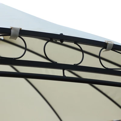 Outsunny 11.5' Steel Outdoor Patio Gazebo Canopy With Double Roof Romantic Round Design & Included Side Curtains 6 Outsunny 11.5' Steel Outdoor Patio Gazebo Canopy With Double Roof Romantic Round Design & Included Side Curtains - Image 4