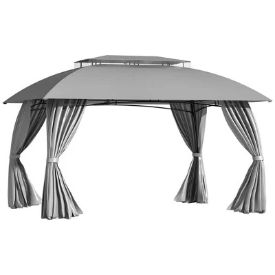 Outsunny 13' X 10' Patio Gazebo Outdoor Canopy Shelter With Sidewalls, Double Vented Roof, Steel Frame For Garden, Lawn, Backyard And Deck 8 Outsunny 13' X 10' Patio Gazebo Outdoor Canopy Shelter With Sidewalls, Double Vented Roof, Steel Frame For Garden, Lawn, Backyard And Deck - Image 6