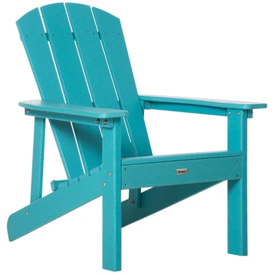 Outsunny Plastic Adirondack Chair, Outdoor Fire Pit Seating HDPE Lounger Chair With High Back And Wide Seat For Patio, Backyard, Garden 8 Outsunny Plastic Adirondack Chair, Outdoor Fire Pit Seating HDPE Lounger Chair With High Back And Wide Seat For Patio, Backyard, Garden - Image 6