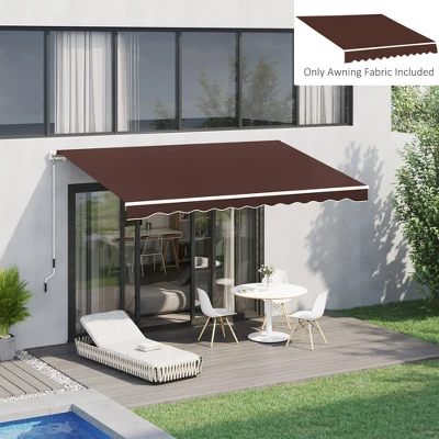 Outsunny 13' X 8' Retractable Awning Fabric Replacement Outdoor Sunshade Canopy Awning Cover, UV Protection, Coffee 3 Outsunny 13' X 8' Retractable Awning Fabric Replacement Outdoor Sunshade Canopy Awning Cover, UV Protection, Coffee - Image 2