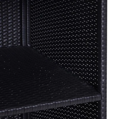 Outsunny Patio Wicker Pool Caddy, PE Rattan Storage Cabinet Holder, Outdoor Towel Rack For Pool For Space Saving Design, Espresso 7 Outsunny Patio Wicker Pool Caddy, PE Rattan Storage Cabinet Holder, Outdoor Towel Rack For Pool For Space Saving Design, Espresso - Image 5