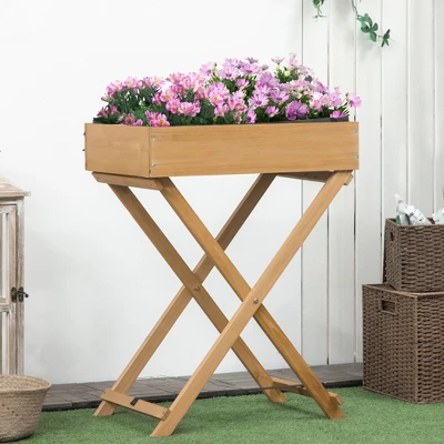 Outsunny Wooden Raised Garden Bed With 9 Pockets And Bed Liner, Elevated Planter Box With Legs For Vegetables, Flowers, And Herbs 3 Outsunny Wooden Raised Garden Bed With 9 Pockets And Bed Liner, Elevated Planter Box With Legs For Vegetables, Flowers, And Herbs