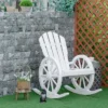 Outsunny Adirondack Rocking Chair With Slatted Design And Oversize Back For Porch, Poolside, Or Garden Lounging, White -Outsunny GUEST 11bd55a5 6fd7 445a b993 4c5dfac14f83