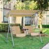 Outsunny 2 Person Porch Covered Swing Outdoor With Canopy, Table And Storage Console -Outsunny GUEST 11da23e3 3dae 4612 aa2f 2f55270a91c8