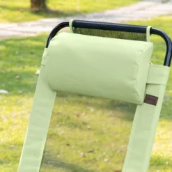 Outsunny Set Of 4 Folding Patio Chairs, Camping Chairs With Adjustable Sling Back, Removable Headrest, Armrest For Garden, Backyard, Lawn, Green -Outsunny GUEST 174b429d c042 45b7 aefa ee65b7f4e7a7