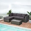 Outsunny 5 Piece Patio Wicker Furniture Set, Outdoor Sectional Sofa Set Rattan Conversation Sets With Tempered Glass Tabletop Coffee Table And Ottoman For Garden, Balcony, Backyard 1 Outsunny 5 Piece Patio Wicker Furniture Set, Outdoor Sectional Sofa Set Rattan Conversation Sets With Tempered Glass Tabletop Coffee Table And Ottoman For Garden, Balcony, Backyard -Outsunny GUEST 178774b3 c7c7 40b9 bc57 b3b6d37cd099