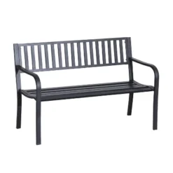 Outsunny 50" Garden Park Bench, Slatted Steel Outdoor Decorative Loveseat For Patio Lawn 9 Outsunny 50" Garden Park Bench, Slatted Steel Outdoor Decorative Loveseat For Patio Lawn -Outsunny GUEST 1852d10c 94fc 4c53 a222 c5ed9295504a