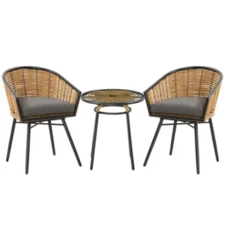 Outsunny 3 Pieces Patio PE Rattan Bistro Set, Outdoor Round Resin Wicker Coffee Set, W/ 2 Chairs & 1 Coffee Table Conversation Furniture Set, For Garden, Backyard, Deck 13 Outsunny 3 Pieces Patio PE Rattan Bistro Set, Outdoor Round Resin Wicker Coffee Set, W/ 2 Chairs & 1 Coffee Table Conversation Furniture Set, For Garden, Backyard, Deck -Outsunny GUEST 18d65ac9 eebe 4f81 8be6 2985082984a5