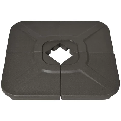 Outsunny 4-Piece 175lb Cantilever Patio Umbrella Base Weights For Offset Hanging Umbrella, HDPE Umbrella Weights For Cross Base Stand, Brown 5 Outsunny 4-Piece 175lb Cantilever Patio Umbrella Base Weights For Offset Hanging Umbrella, HDPE Umbrella Weights For Cross Base Stand, Brown - Image 3