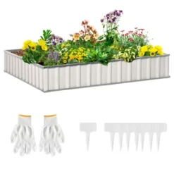 Outsunny 8.5x3ft Metal Raised Garden Bed, DIY Large Steel Planter Box, No Bottom W/ A Pairs Of Glove For Backyard, Patio To Grow Vegetables, Herbs, And Flowers 16 Outsunny 8.5x3ft Metal Raised Garden Bed, DIY Large Steel Planter Box, No Bottom W/ A Pairs Of Glove For Backyard, Patio To Grow Vegetables, Herbs, And Flowers -Outsunny GUEST 23c9fd2a 6b1a 46ce b081 e8273231cd7d