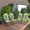 Outsunny Set Of 4 Folding Patio Chairs, Camping Chairs With Adjustable Sling Back, Removable Headrest, Armrest For Garden, Backyard, Lawn, Green -Outsunny GUEST 24ef1da2 6f3f 4f97 966e a14bc408d064
