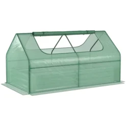 Outsunny Raised Garden Bed With Mini Greenhouse, Steel Outdoor Planter Box With Plastic Cover, Roll Up Window, Dual Use, 73" X 38" X 36" -Outsunny GUEST 254bdbc0 4ae9 4762 bbd0 a6d025df610c