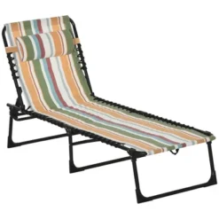 Outsunny Outdoor Folding Chaise Lounge Chair Portable Lightweight Reclining Garden Sun Lounger With 4-Position Adjustable Backrest For Patio, Deck, And Poolside -Outsunny GUEST 26696bb7 11f1 47b1 a418 2890f5f0c8dc