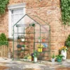 Outsunny 56" X 29" X 77" Mini Greenhouse, Walk-in Greenhouse, Garden Hot House With 4 Shelves, Roll-Up Door And Weatherized Cover, Deep Green -Outsunny GUEST 26e80ace 760c 4904 9a01 b121bada7df6