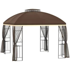 Outsunny 10' X 10' Patio Gazebo Canopy Outdoor Canopy Shelter With Double Tier Roof, Removable Mesh Netting, Display Shelves 15 Outsunny 10' X 10' Patio Gazebo Canopy Outdoor Canopy Shelter With Double Tier Roof, Removable Mesh Netting, Display Shelves -Outsunny GUEST 270ebba0 3f41 4e1c 9f49 b965c638f4ac