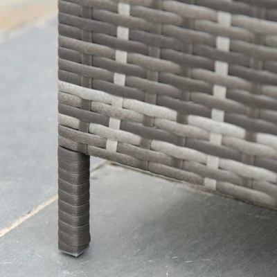 Outsunny 5-piece Half-Moon Outdoor Sectional Sofa, PE Rattan Wicker Furniture With Couch, Table & Cushions, Gray 9 Outsunny 5-piece Half-Moon Outdoor Sectional Sofa, PE Rattan Wicker Furniture With Couch, Table & Cushions, Gray - Image 7