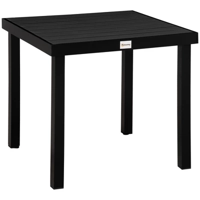 Outsunny Patio Dining Table, Rectangular Aluminum Outdoor Table For Garden Lawn Backyard, Black 8 Outsunny Patio Dining Table, Rectangular Aluminum Outdoor Table For Garden Lawn Backyard, Black - Image 6