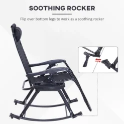 Outsunny Zero Gravity Reclining Rocking Chair, Lounge Rocker, Folding, Pillow, Side Tray, Cup And Phone Holder 15 Outsunny Zero Gravity Reclining Rocking Chair, Lounge Rocker, Folding, Pillow, Side Tray, Cup And Phone Holder -Outsunny GUEST 2ca8b810 a368 439c 957c e72aee19cbcf