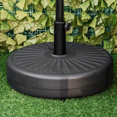 Outsunny Fillable Patio Umbrella Base Stand, Round Plastic Umbrella Holder For Outdoor, Patio, Garden, Deck And Beach, Fit Dia 38mm Pole, Black 4 Outsunny Fillable Patio Umbrella Base Stand, Round Plastic Umbrella Holder For Outdoor, Patio, Garden, Deck And Beach, Fit Dia 38mm Pole, Black - Image 2