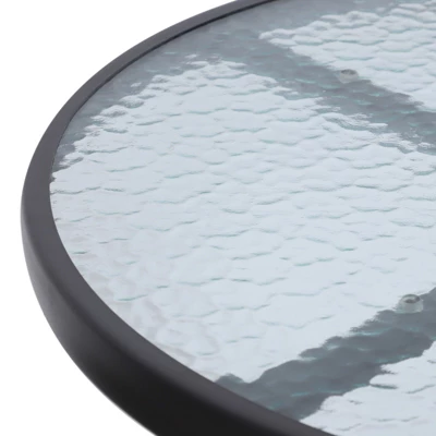 Outsunny 3 Piece Bar Height Outdoor Bistro Set For 2, Round Patio Pub Table 2 Bar Chairs With Comfortable Design & Durable Build, Black/Tan 6 Outsunny 3 Piece Bar Height Outdoor Bistro Set For 2, Round Patio Pub Table 2 Bar Chairs With Comfortable Design & Durable Build, Black/Tan - Image 4