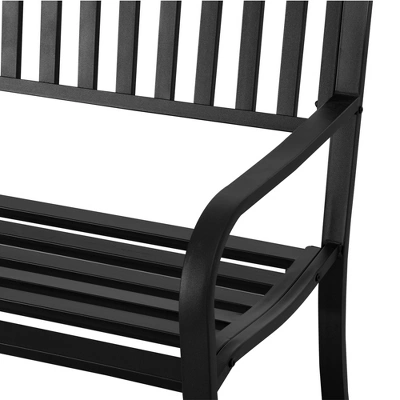 Outsunny 50" Garden Park Bench, Slatted Steel Outdoor Decorative Loveseat For Patio Lawn 6 Outsunny 50" Garden Park Bench, Slatted Steel Outdoor Decorative Loveseat For Patio Lawn - Image 4