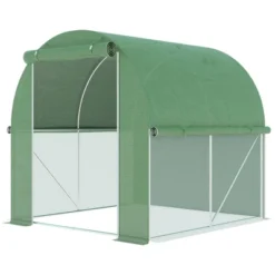 Outsunny 6' X 6' X 6' Tunnel Greenhouse Outdoor Walk-In Hot House With Roll-up Plastic Cover And Zippered Door, Steel Frame, Green 9 Outsunny 6' X 6' X 6' Tunnel Greenhouse Outdoor Walk-In Hot House With Roll-up Plastic Cover And Zippered Door, Steel Frame, Green -Outsunny GUEST 3552b7e7 00ca 4e0a b9ce 7ca993bd5ed3