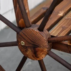 Outsunny Wooden Wagon Wheel Bench, 3-Person Rustic Slatted Seat, Outdoor Patio Furniture, Brown 11 Outsunny Wooden Wagon Wheel Bench, 3-Person Rustic Slatted Seat, Outdoor Patio Furniture, Brown -Outsunny GUEST 3a8f5ac8 0c37 4553 98c9 c3359cab2328