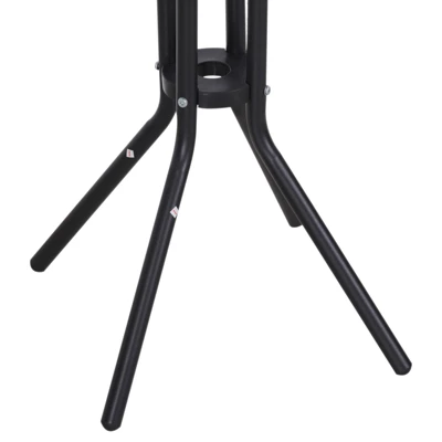 Outsunny 3 Piece Bar Height Outdoor Bistro Set For 2, Round Patio Pub Table 2 Bar Chairs With Comfortable Design & Durable Build, Black/Tan 7 Outsunny 3 Piece Bar Height Outdoor Bistro Set For 2, Round Patio Pub Table 2 Bar Chairs With Comfortable Design & Durable Build, Black/Tan - Image 5