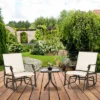 Outsunny 3 Piece Outdoor Glider Chair With Coffee Table Bistro Set, 2 Patio Rocking Chairs With Breathable Sling Fabric, Glass Tabletop, Cream White 1 Outsunny 3 Piece Outdoor Glider Chair With Coffee Table Bistro Set, 2 Patio Rocking Chairs With Breathable Sling Fabric, Glass Tabletop, Cream White -Outsunny GUEST 3bc7755b 256e 4fa6 b0af 056df47fa84c