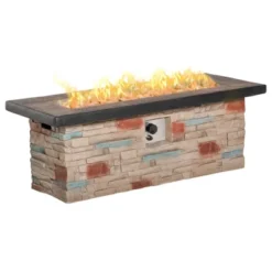 Outsunny Outdoor Propane Fire Pit Table Faux Brown Ledge Stone 48-inch Rectangle Fire Table, 50,000BTU Auto Ignition Gas Firepits 9 Outsunny Outdoor Propane Fire Pit Table Faux Brown Ledge Stone 48-inch Rectangle Fire Table, 50,000BTU Auto Ignition Gas Firepits -Outsunny GUEST 3c8f23ae b371 4ddf b522 7860de09b5b4