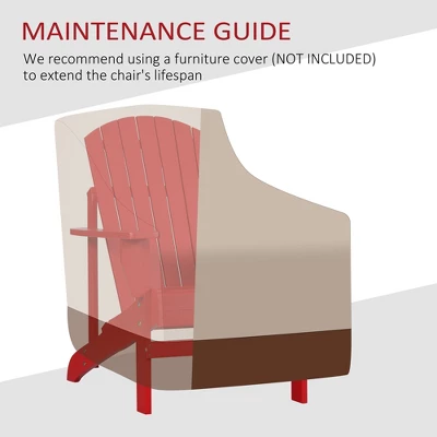 Outsunny 2 Piece Oversized Adirondack Chair Set, Outdoor Fire Pit And Porch Seating, Classic Log Lounge W/ Built-in Cupholder For Patio, Backyard, Red 7 Outsunny 2 Piece Oversized Adirondack Chair Set, Outdoor Fire Pit And Porch Seating, Classic Log Lounge W/ Built-in Cupholder For Patio, Backyard, Red - Image 5