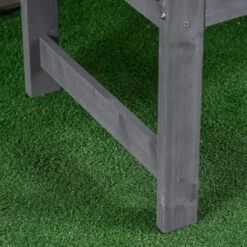 Outsunny 56" Outdoor Wood Bench, 2-Seater Wooden Garden Bench With Slatted Seat, Backrest & Arm Rests For Patio, Porch, Poolside, Balcony, Gray -Outsunny GUEST 3e8c3e25 f80e 4836 8f38 9af59858bbe1