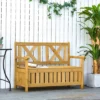 Outsunny 29 Gallon Garden Storage Bench With Wooden Frame, Large Entryway Deck Box W/ Unique X-Shape Back, Louvered Side Panels For Patio, Garden, Deck, Porch & Balcony 1 Outsunny 29 Gallon Garden Storage Bench With Wooden Frame, Large Entryway Deck Box W/ Unique X-Shape Back, Louvered Side Panels For Patio, Garden, Deck, Porch & Balcony -Outsunny GUEST 3f2ef05b 0b2b 45dc ac28 924ae2239441