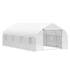 Outsunny 20' X 10' X 7' Tunnel Greenhouse Large Walk-In Warm House Deluxe High GardenHot House With 8 Roll Up Windows & Roll Up Door, Steel Frame 15 Outsunny 20' X 10' X 7' Tunnel Greenhouse Large Walk-In Warm House Deluxe High GardenHot House With 8 Roll Up Windows & Roll Up Door, Steel Frame -Outsunny GUEST 4195e5b5 4d1f 4ccd bf5a 81df8d14f38f