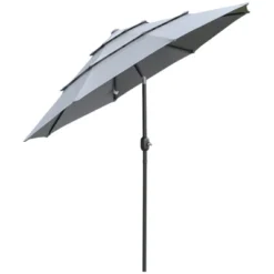 Outsunny 9FT 3 Tiers Patio Umbrella Outdoor Market Umbrella With Crank, Push Button Tilt For Deck, Backyard And Lawn 21 Outsunny 9FT 3 Tiers Patio Umbrella Outdoor Market Umbrella With Crank, Push Button Tilt For Deck, Backyard And Lawn -Outsunny GUEST 41b4227d 00a6 4b71 9bc8 cda94e5c3569