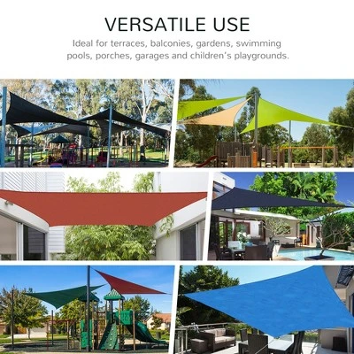 Outsunny 20' X 16' Sun Shade Sail Rectangle Sail Shade Canopy For Outdoor Patio Deck Yard 6 Outsunny 20' X 16' Sun Shade Sail Rectangle Sail Shade Canopy For Outdoor Patio Deck Yard - Image 4
