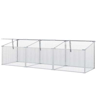Outsunny Mini Greenhouse Kit, 71" Outdoor Cold Frame With Adjustable Roof, Polycarbonate & Aluminum Frame 6 Outsunny Mini Greenhouse Kit, 71" Outdoor Cold Frame With Adjustable Roof, Polycarbonate & Aluminum Frame - Image 4