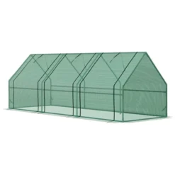 Outsunny 9' L X 3' W X 3' H Mini Greenhouse Portable Hot House With Large Zipper Doors & Water/UV PE Cover For Outdoor And Garden, Green 10 Outsunny 9' L X 3' W X 3' H Mini Greenhouse Portable Hot House With Large Zipper Doors & Water/UV PE Cover For Outdoor And Garden, Green -Outsunny GUEST 499c0337 e9c2 4b23 b47c 04c4ce4691b6