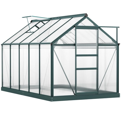 Outsunny Walk-in Plant Greenhouse For Backyard/Outdoor Use With Window And Door, Aluminum Frame, PC Board 13 Outsunny Walk-in Plant Greenhouse For Backyard/Outdoor Use With Window And Door, Aluminum Frame, PC Board - Image 11