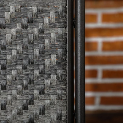 Outsunny Set Of 2 Outdoor Glider Chairs, Porch & Patio Rockers For Deck With PE Rattan Seats, Steel Frames For Garden, Backyard, Poolside, Gray 7 Outsunny Set Of 2 Outdoor Glider Chairs, Porch & Patio Rockers For Deck With PE Rattan Seats, Steel Frames For Garden, Backyard, Poolside, Gray - Image 5