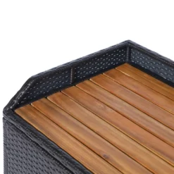 Outsunny Outdoor Storage Bench Wicker Deck Boxes With Wooden Seat, Gas Spring, Rattan Container Bin With Lip, Ideal For Storing Tools, Accessories And Toys -Outsunny GUEST 4f478aeb ad7f 464e 858d e0cc9c3f4e8f