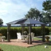 Outsunny Hardtop Polycarbonate Gazebo Canopy Aluminum Frame Pergola With Top Vent And Netting For Garden, Patio, Grey 1 Outsunny Hardtop Polycarbonate Gazebo Canopy Aluminum Frame Pergola With Top Vent And Netting For Garden, Patio, Grey -Outsunny GUEST 4fcd4435 f1f4 4839 bf3b 83acb9bb471f