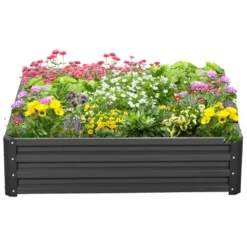 Outsunny 4' X 4' X 1' Galvanized Raised Garden Bed, Planter Raised Bed With Steel Frame For Vegetables, Flowers, Plants And Herbs 11 Outsunny 4' X 4' X 1' Galvanized Raised Garden Bed, Planter Raised Bed With Steel Frame For Vegetables, Flowers, Plants And Herbs -Outsunny GUEST 5179d9f8 1648 4046 bafa d1855007a06e