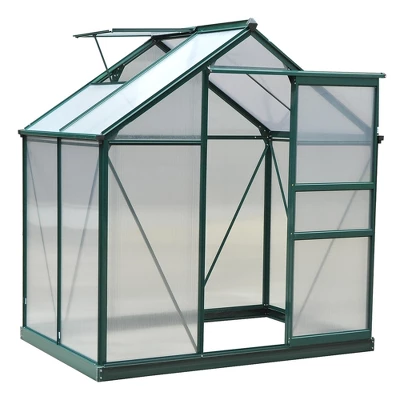 Outsunny Walk-in Plant Greenhouse For Backyard/Outdoor Use With Window And Door, Aluminum Frame, PC Board 10 Outsunny Walk-in Plant Greenhouse For Backyard/Outdoor Use With Window And Door, Aluminum Frame, PC Board - Image 8