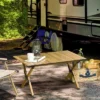 Outsunny Outdoor Portable Table With Collapsing Roll-Up Top, Folding Camping Table, Waterproof Finish, Picnic & Tailgate Table For Beach -Outsunny GUEST 55024f5e d0ce 4107 9090 581f328cb3c4