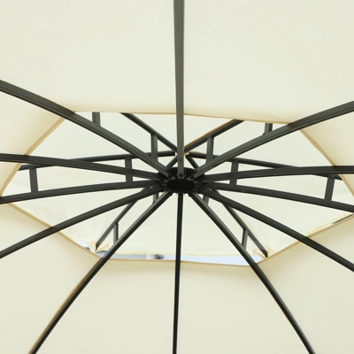 Outsunny 11.5' Steel Outdoor Patio Gazebo Canopy With Double Roof Romantic Round Design & Included Side Curtains 8 Outsunny 11.5' Steel Outdoor Patio Gazebo Canopy With Double Roof Romantic Round Design & Included Side Curtains - Image 6